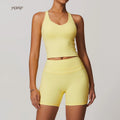 Yoke Hot Selling Custom Fitness Lightweight Quick Dry High Waist Butt Lifting Tummy Control Gym Clothing Shorts Yoga