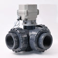 DN40 1.5 Inch Electric Motorized 3 Way Pvc Ball Valve Farm Irrigation
