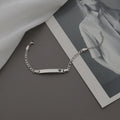 Stainless Steel Jewelry Gold Chain Heart Bracelet Personalized Engraved Name Bar Bracelet Bangles