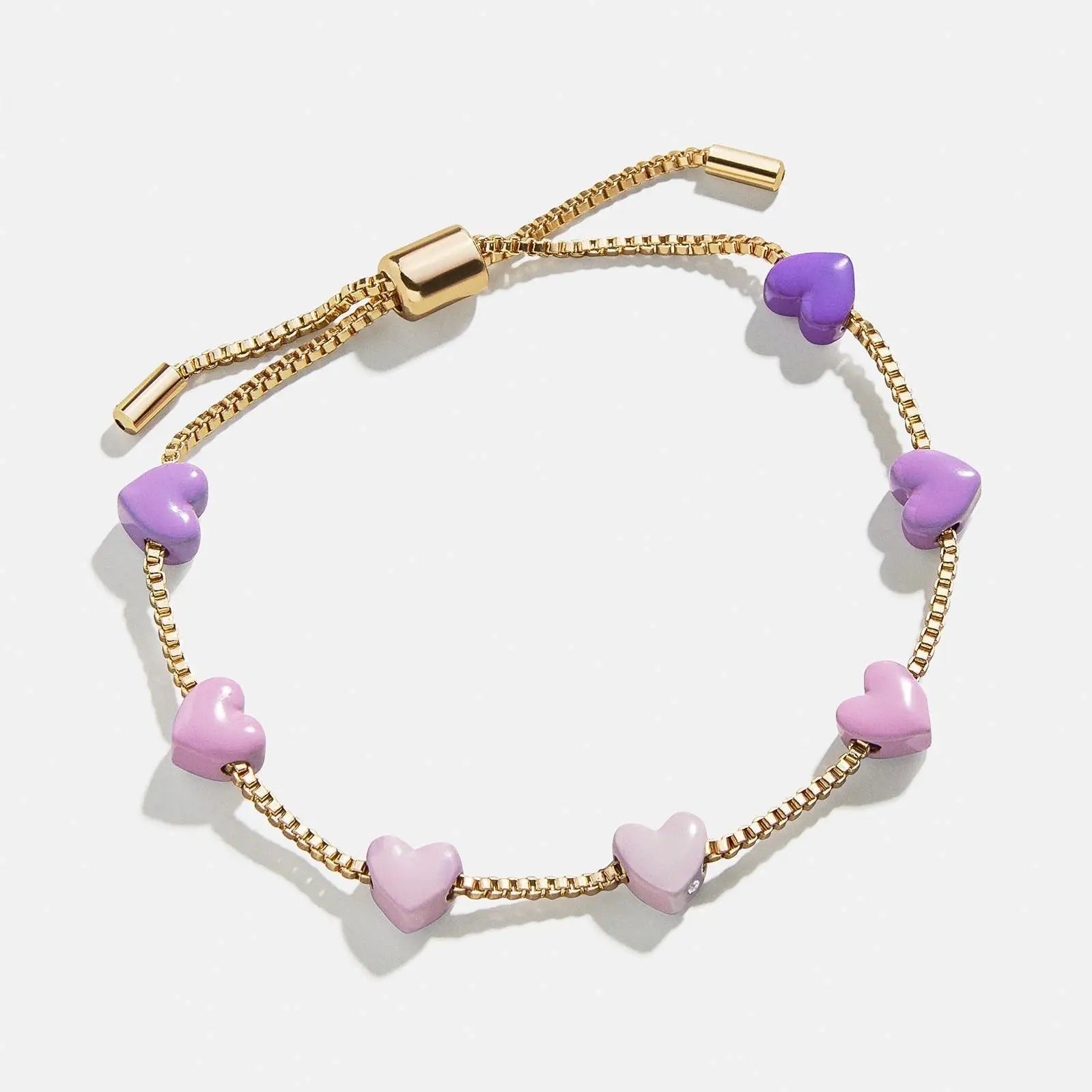 Fashionable and Cute Colored Heart-shaped Gradient Bead Bracelet Electroplated 18k Real Gold Children's Bracelet Jewelry Gift