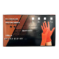 10 Mil Automobile Mechanical Gloves Orange Nitrile Industrial Diamond Texture Heavy Duty Powder Free Nitrile Gloves