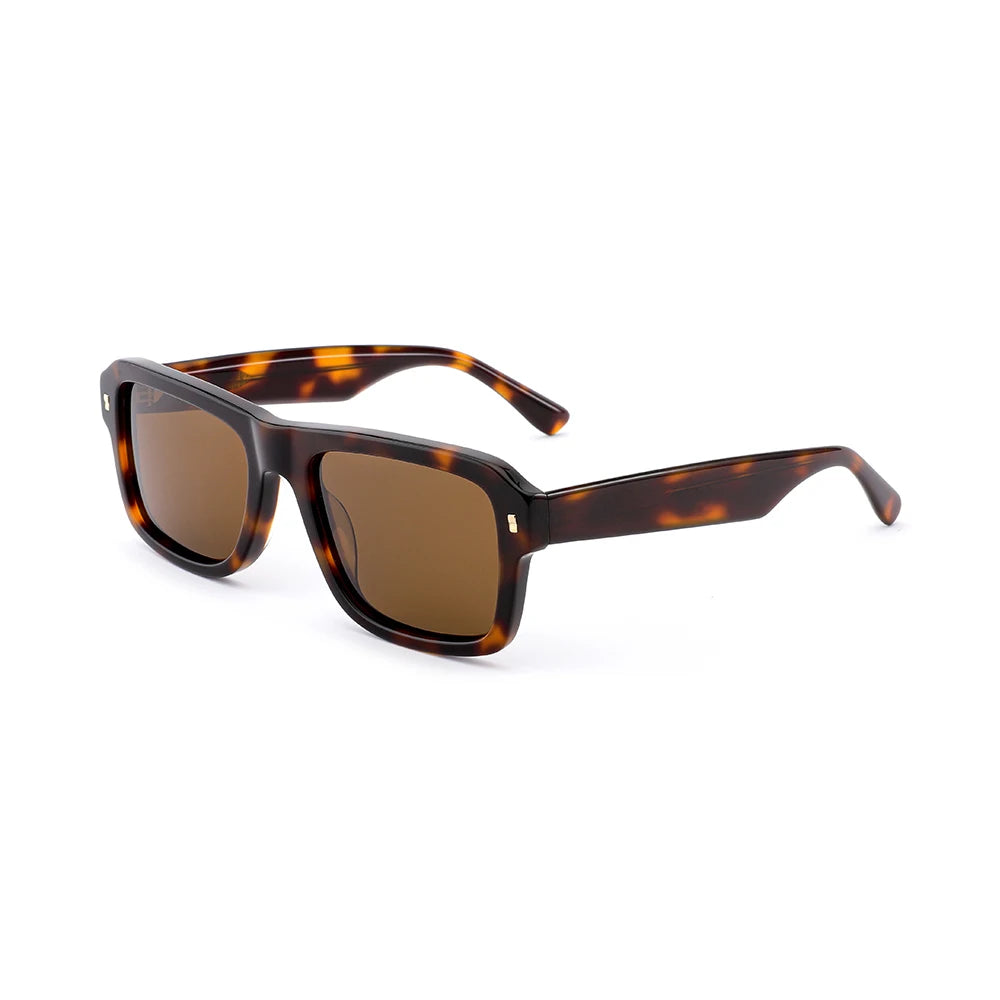 New European American Gafas De Sol square Frame Sunglasses Retro Polarized Sunglasses for Men Men Acetate Customized Sunglasses