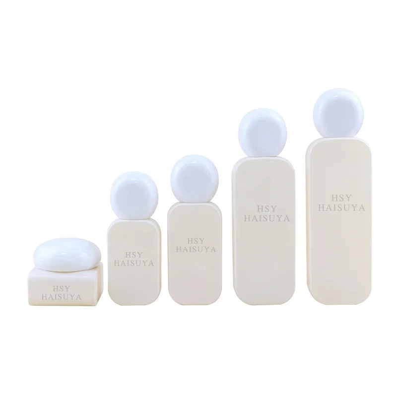 Wholesale 1oz 100ml/120ml Custom Color Glass Skincare Packaging Flat Perfume Lotion Bottle Screw Cap Cream Jar Skin Care Serum