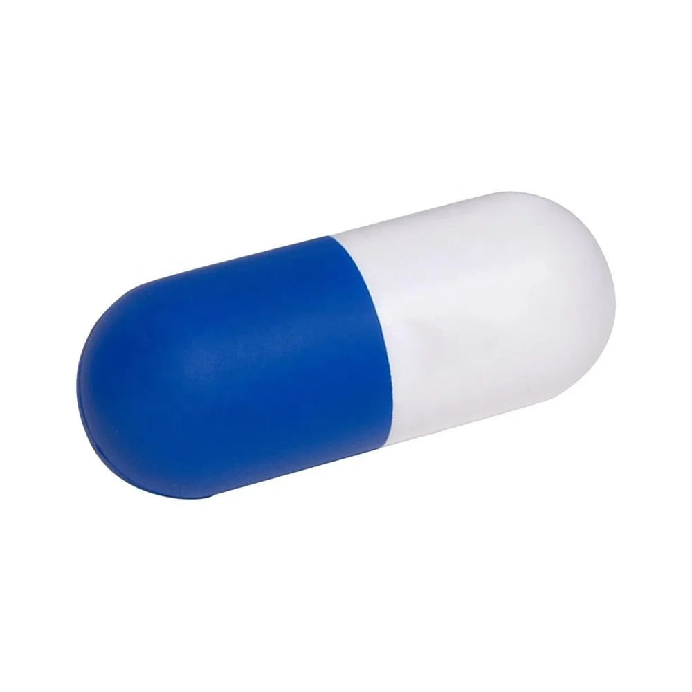 Promotional PU Foam Anti Stress Pill Capsule Shaped Custom Logo Promotional Gifts SS025 Stress Relieve Ball Stress Pill Capsule
