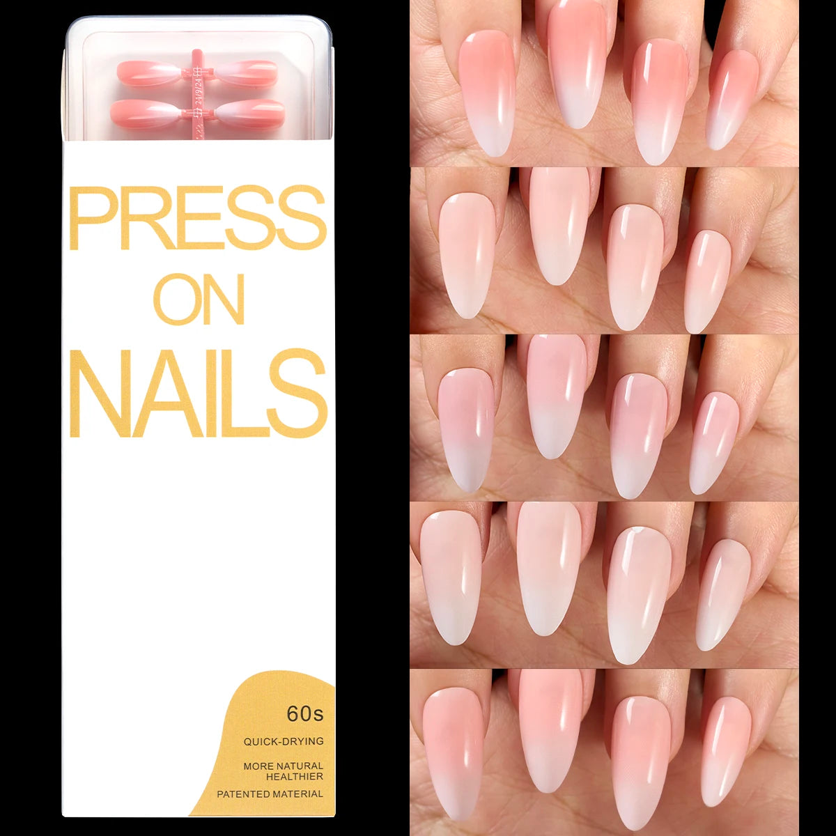 Hot Selling Seamless Wearable Nail Art Patches Detachable French Style Nails for Fingers New Nail Art in Europe and America