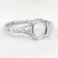 Sterling Silver 7*9mm Semi Mount Ring Frame Empty Blank Support Claw Setting S925 Base Holder Without Center Stone for DIY Inlay