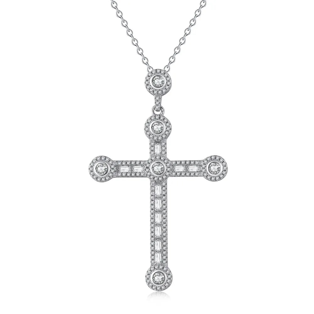 Factory Direct Supply 925 Silver Cross Necklace for Womens Fashion Italy Fine Jewelry Cross Pendant Necklace