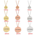 Mirror Stainless Steel Geometric Round Necklace Diy Round Can Be Private Custom Logo Necklace