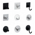 Heavy Duty 304 Stainless Steel Adhesive Wall Hook No Drill Punch Free Bathroom Kitchen Coat Towel Hanger Brushed Wholesale