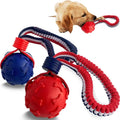 Extra Strong Non-Toxic PVC Nylon Dog Interactive Bone Training Tug Ball Chew Toy Durable Tough Elastic Rope Medium Size