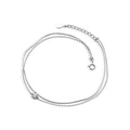 Dainty CZ Anklet Tarnish Resistant Double Layer Anklet With Cubic Zirconia Stone Rose Gold Anklet for Women