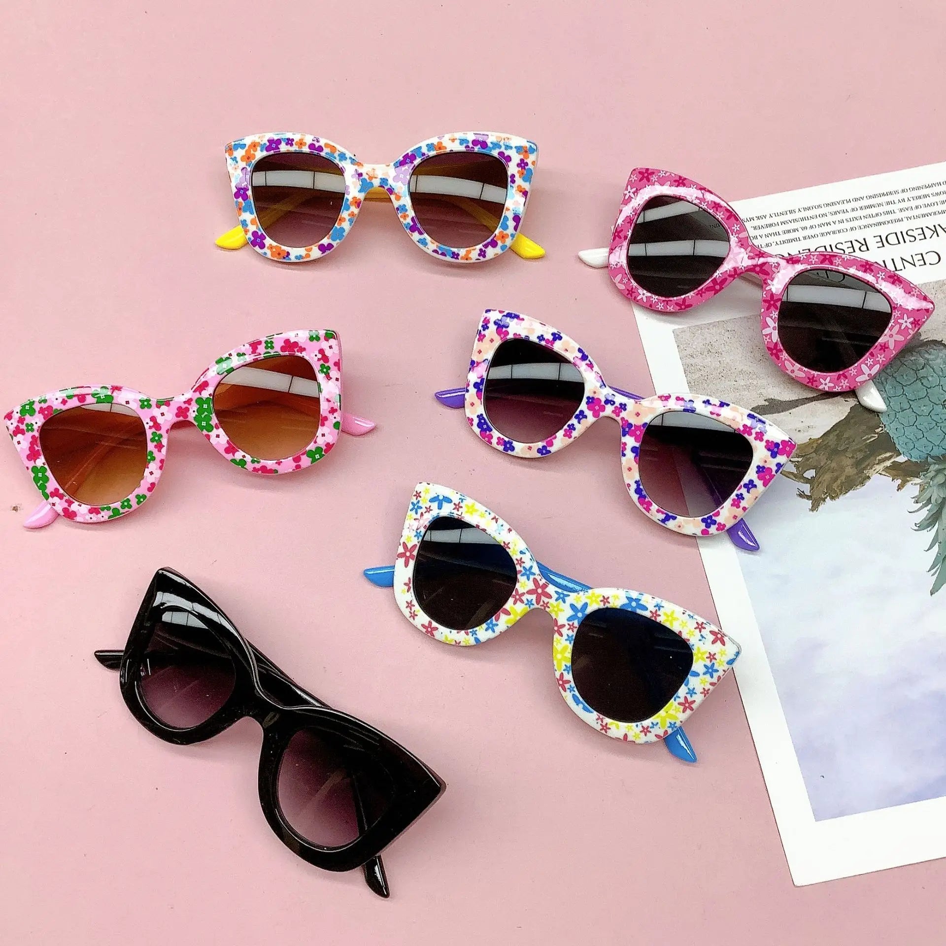 2024 Fashion Personality New Children Colorful Full Frame Trendy Women Men Shades Sunglasses Uv400 Cat Eye Sunglasses