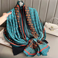 Fashion Ladies Long Large Soft Silk Hair Scarves Muslim Women Luxury Branded Designer Silk Printed Shawls Head Hijabs
