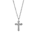 Exquisite Christian Cross Jewelry 925 Sterling Silver CZ Diamond Cross Pendant Fashion Clavicle Chain Women Necklace