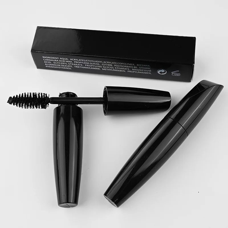 OEM Custom Logo Oil Free 4D Silk Fiber Volume Eye Lash Lengthening Makeup Natural Organic Vegan Waterproof Mascara Private Label