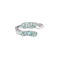 WuQie 925 Sterling Silver Jewelry Colorful Enamel with Zircon Adjustable Open Ring