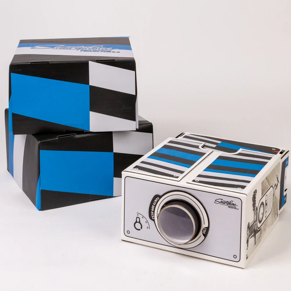 Portable Cardboard 3D Paper Smartphone Mini Projector Power-free Installation Paper Cardboard Projector Home Theater Cinema