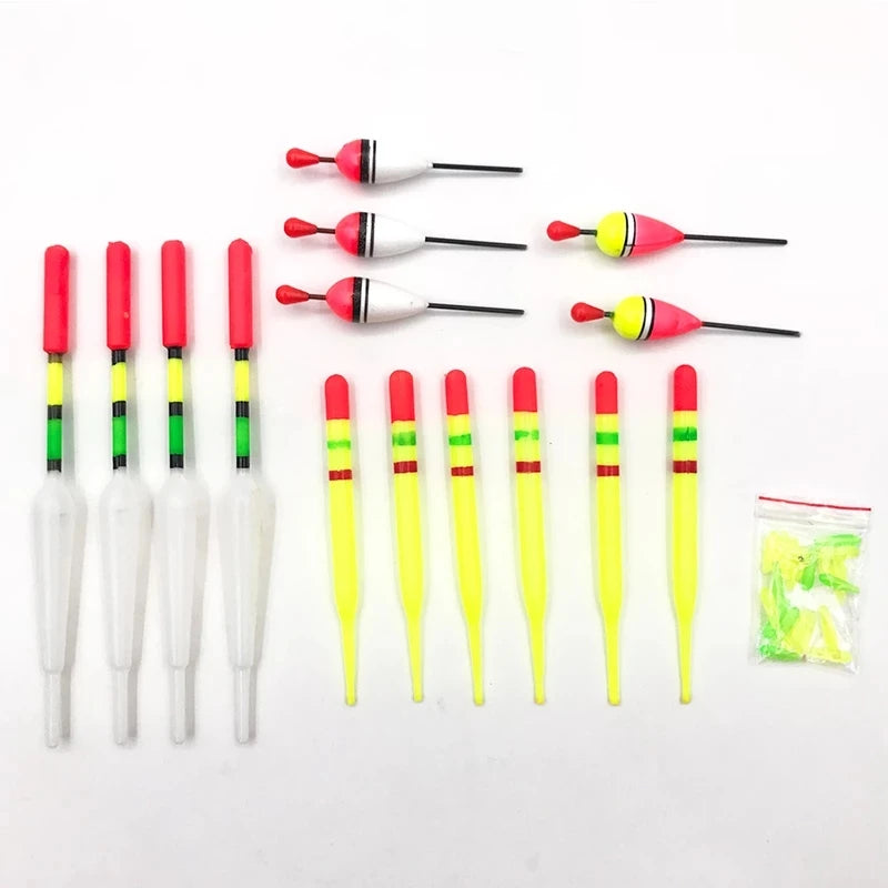 15pcs Mix Size Fishing Bobber Assorted Indicator Float Round Snap Buoy Tackle Set Carp Fish Float