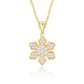 2024 New Trendy 14k Gold Plated Frozen Jewelry Snowflake Year Pendant Necklace Long Necklace