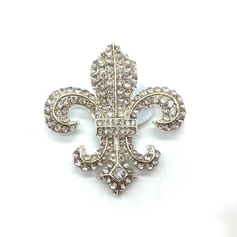 Wholesale Fleur De Lis Design Rhinestone Shoes Clip Buckle Accessories for Ladies Shoes