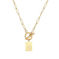 Trendy Stainless Steel Paperclip Chain 18K Gold Plated Flower Moon Night Star Square Pendant Necklace