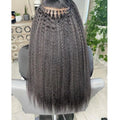 Natural Color Virgin Hair Bundles Bulk for Women Coarse Kinky Straight Microlinks I Tip Human Hair Extensions