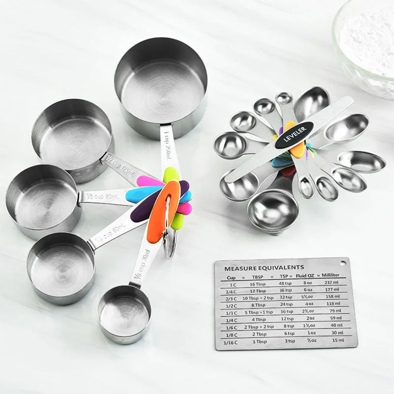 Wholesale Stainless Steel PP Plastic 30ml/25ml/5ml/2.5ml Measuring Cups Spoons Set Eco-Friendly Dishwasher Safe 250ml Capacity