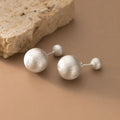 12mm S925 Sterling Silver Double Side Brushed Round Ball Stud Earrings Wholesale for Women Christmas Gifts