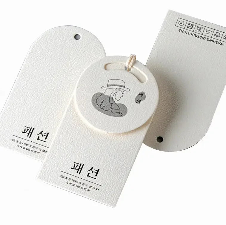 Manufacture Custom Packaging Tag Name Logo Paper Garment Hang Tag Labels Card Stock with Hook Cardboard for Garment Clothes