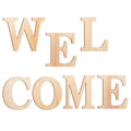 Large 8 Inch Unfinished Wood Sign Blank Welcome Letters Cutouts for Home Porch Wedding Party Decoration Wooden Letters Engraving