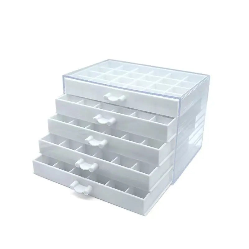 Professional 5-Layer 120 Grid Diamond Jewelry & Nail Accessory Storage Box Plastic Material for Organizing Other Nail Supplies