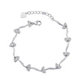 Handmade Cute Rhinestone CZ Stone Rhodium Gold Plated Sterling Silver Butterfly Bracelet Fashion Jewelry Bracelets & Bangles