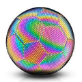 Custom Holographic Glowing Reflective Soccer Ball Light up Camera Flash Holographic Football Soccer Ball