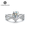 Hot Sale Classic Fashion Women Luxury Fine Jewelry 1ct 1.0ct 1Carat 6.5mm Moissanite 925 Sterling Silver Wedding Engagement Ring