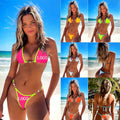 Sexy Micro Bikini Chain Swimsuit Womenswimwear Beachwear Ribbed Bikini Set Brazilian Bathing Suit Beach Wear Bather Biquini