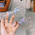 Transparent Retro Large Anti Blue Light Eyeglasses Frame Fashion Round Mirror PC Material
