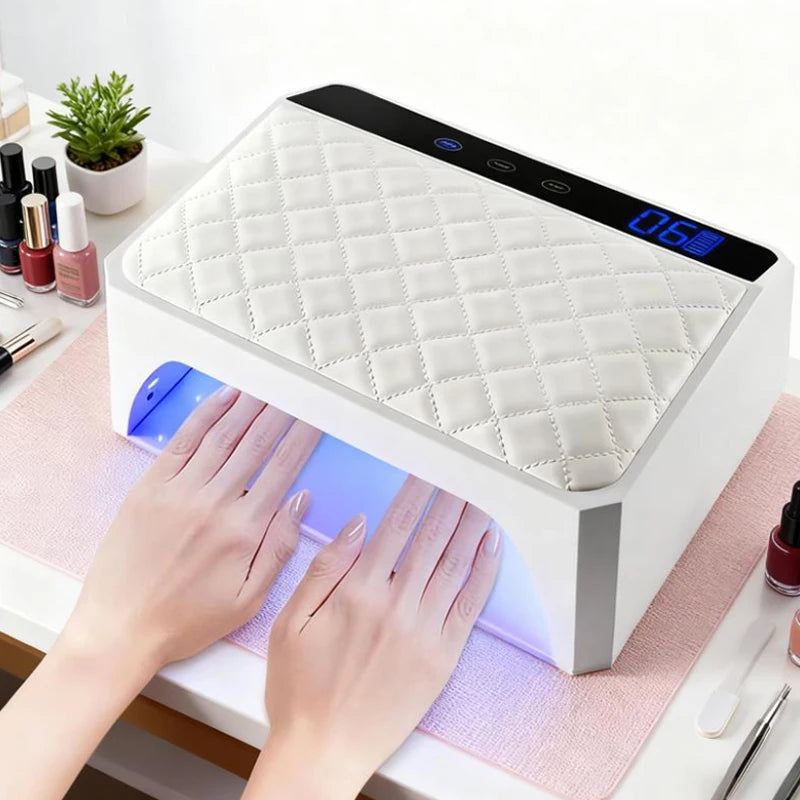 New Arrival X40 Double Hand Rechargeable 178W Nail Lamp With PU Nail Arm Rest Hand Cushion Pillow Dryer Machine