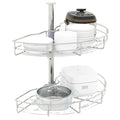WELLTOP Modern Electrocoated Iron Wire Basket Kitchen Corner Cabinet Organizer 270 Degree Swivel Storage WTB-138