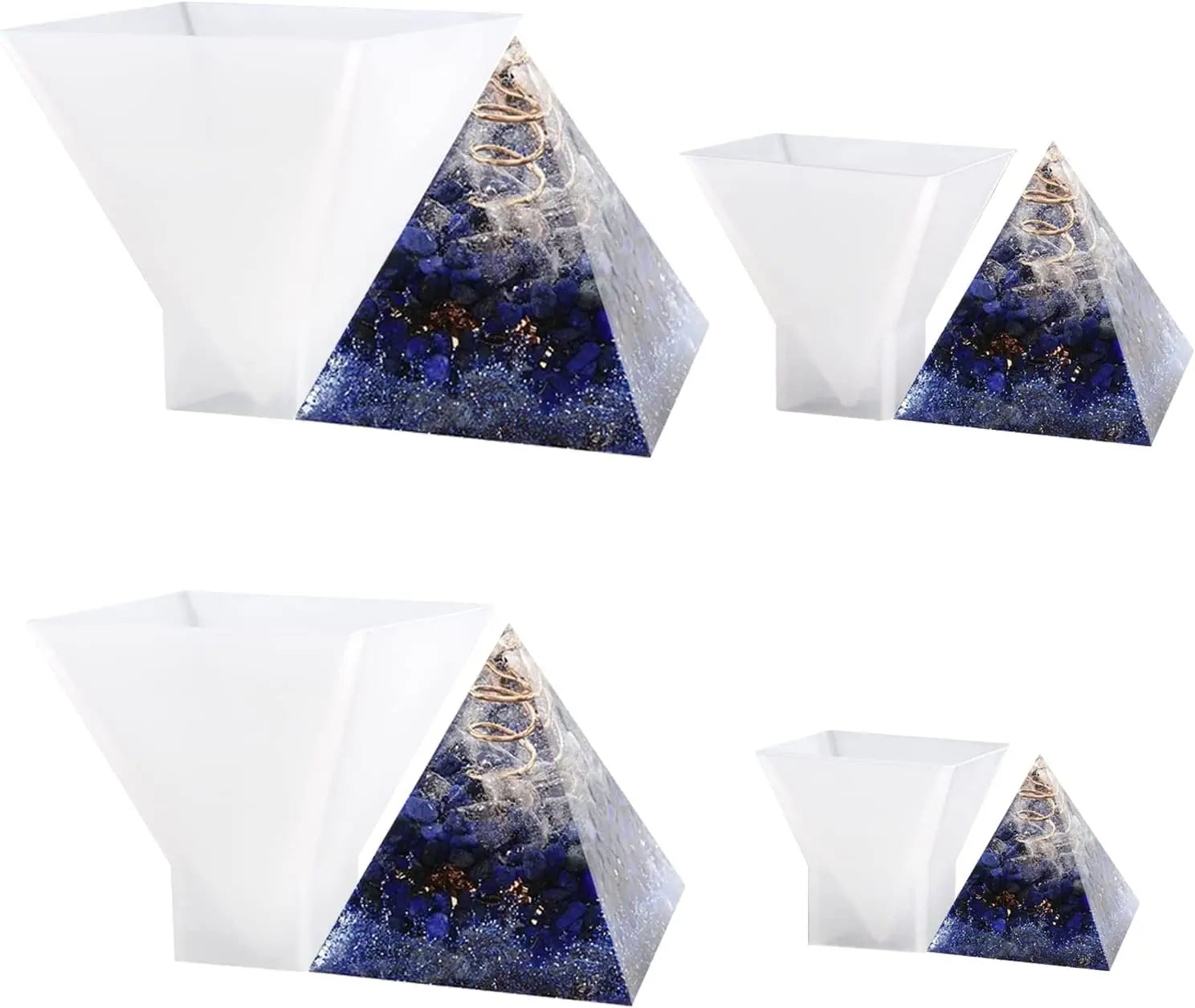 Pyramid Silicone Molds 4 Pack Pyramid Mold Set for Resin Candle Art Craft Silicone Resin Molds