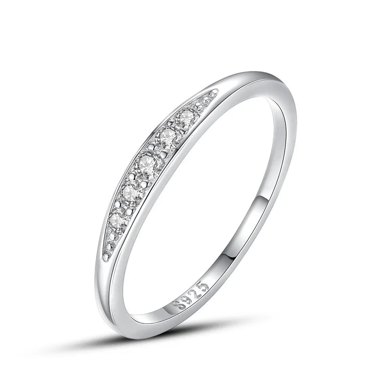 Eternity Luxury CZ Zircon Joya De Plata 925 Silver Ring Fashionable Personalized Jewelry Rhodium Plating for Weddings Parties