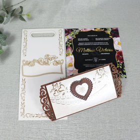 Wholesale Custom Printed Paper Main Invitations Vintage African Design Stock Wooden Invitation Card With Handbag