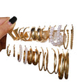 2023 Women's Geometric Gold Pearl Metal Silver Plated Drop Earrings Heart Butterfly Hoop Earrings Set Fashionable Jewelry Gift