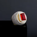 New Fashion Light Luxury Pomegranate Red Zircon Ring Exaggerated Personality Retro Adjustable Ring