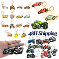 Promotional Custom 2d Cartoon Soft Silicone Keychains Personalized Transport Cycle Souvenirs Key Chain in Bulk