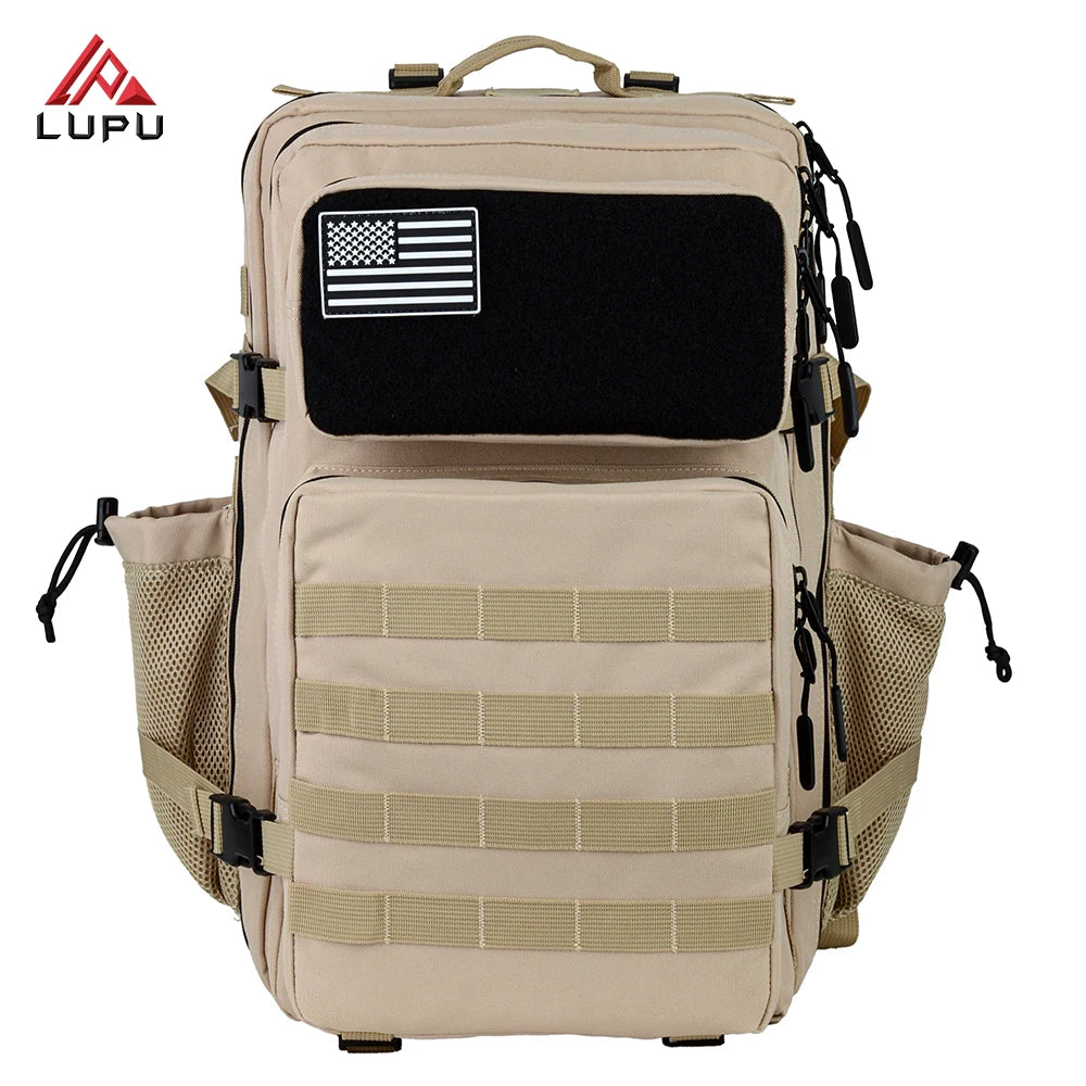 LUPU 45L Black Tactical Backpack Wholesale Outdoor Waterproof Hiking Survival Bag Polyester Lining Zipper Fashion Internal Frame
