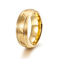 OAHLAN Fashion Male Jewelry 8mm Gold Plated Domed Mechanical Tungsten Carbide Rings for Men Wedding Engagement
