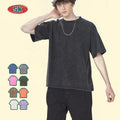 Wholesale Acid Washed Heavy Weight Blank Tee T Shirt Oversized Wash Heavyweight Cotton T-Shirt Oversize Vintage Tshirt for Men