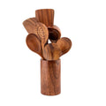 8pc Acacia Teak Wood Utensils Set New Design Includes Spoon Holder