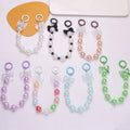 INS Style Candy Color Acrylic Beads Key Chain Women Ladies Keychain for Bag