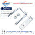 Factory Sale Stainless/Carbon Steel U-Shaped Screw Baffle Pipe Clamp Bolt Square U-Bolt Zinc Plating Screws Customize Accept